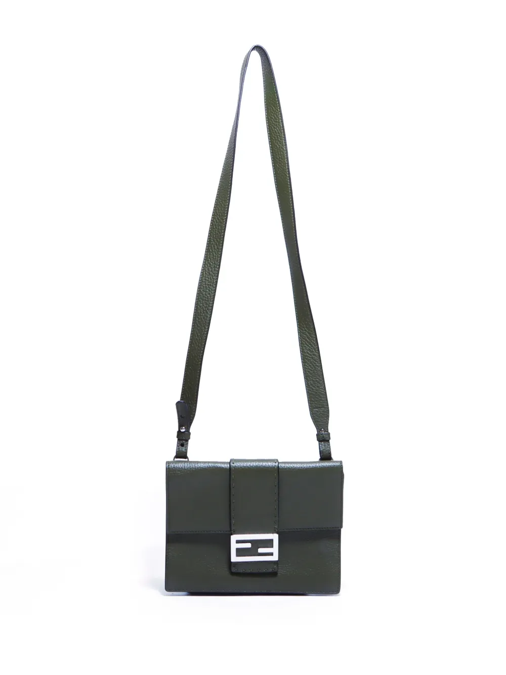 Pre-owned Fendi Medium Flap Shoulder Bag In Green