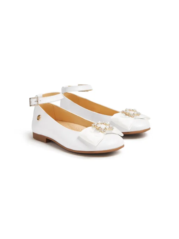 ANDANINES bow-embellished Ballerina Shoes White FARFETCH IN