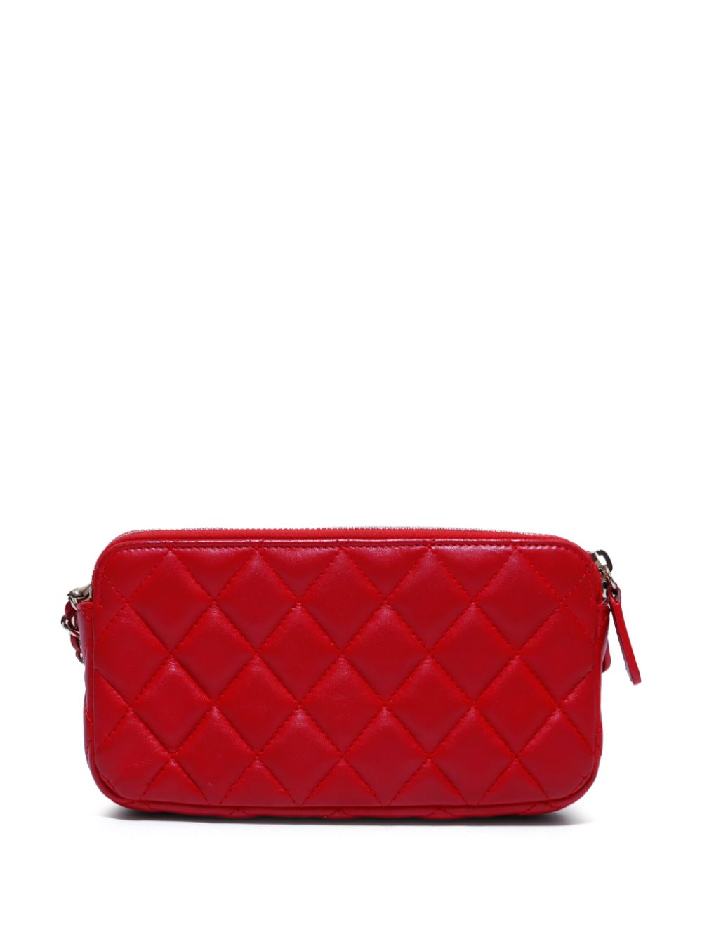CHANEL Pre-Owned 2016 CC-plaque diamond-quilted wallet-on-chain bag - Rood