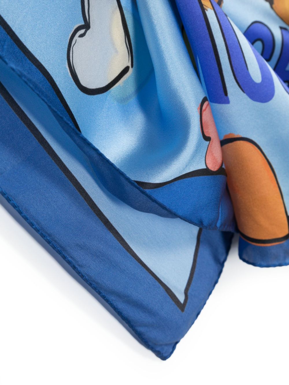 Moschino Sjaal met print Blauw