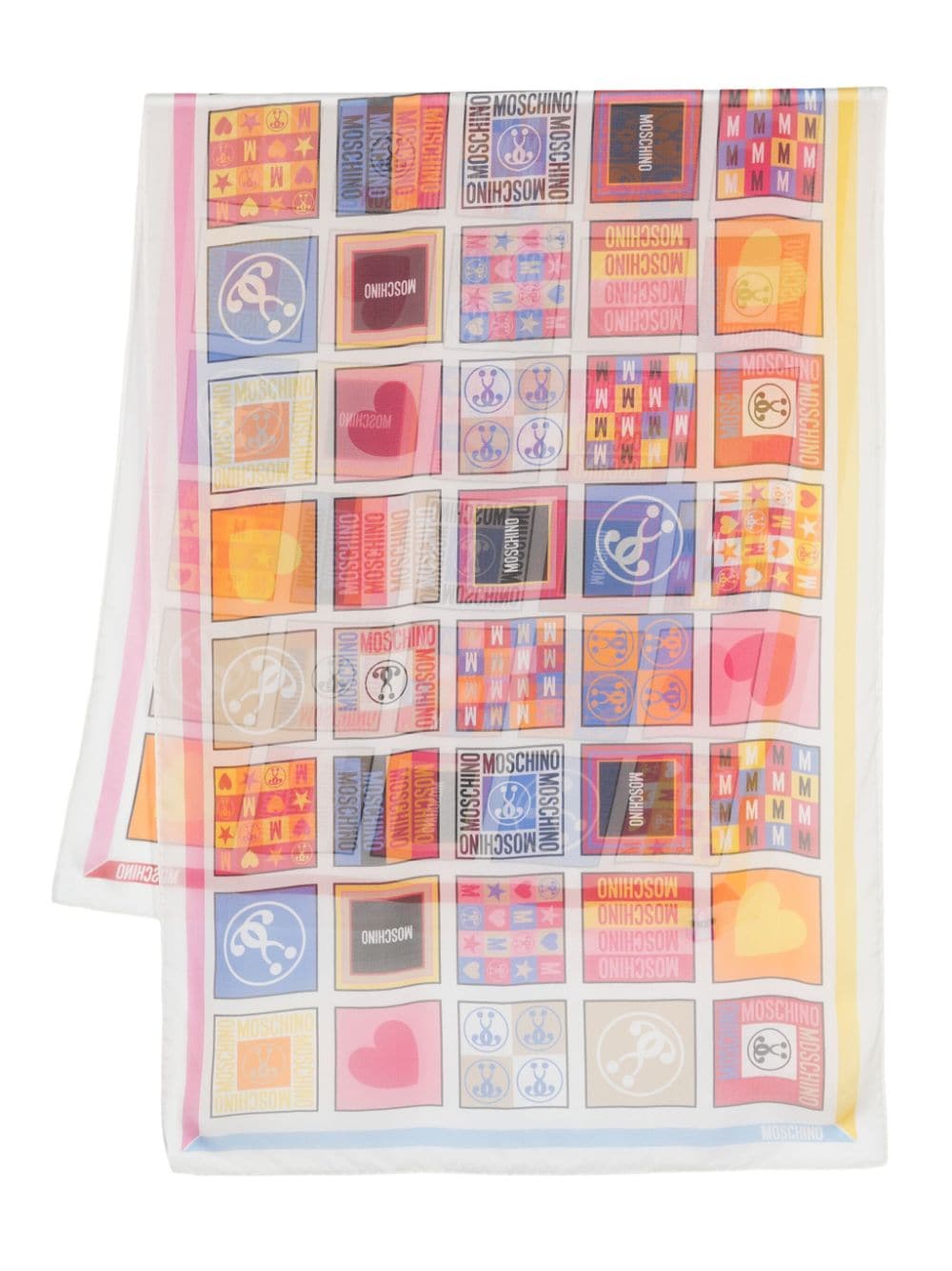 Moschino Sjaal met geometrische print Wit