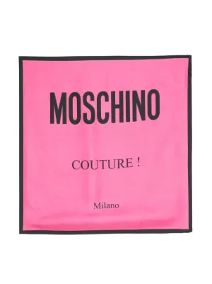 Moschino logo print organic silk Scarf Farfetch