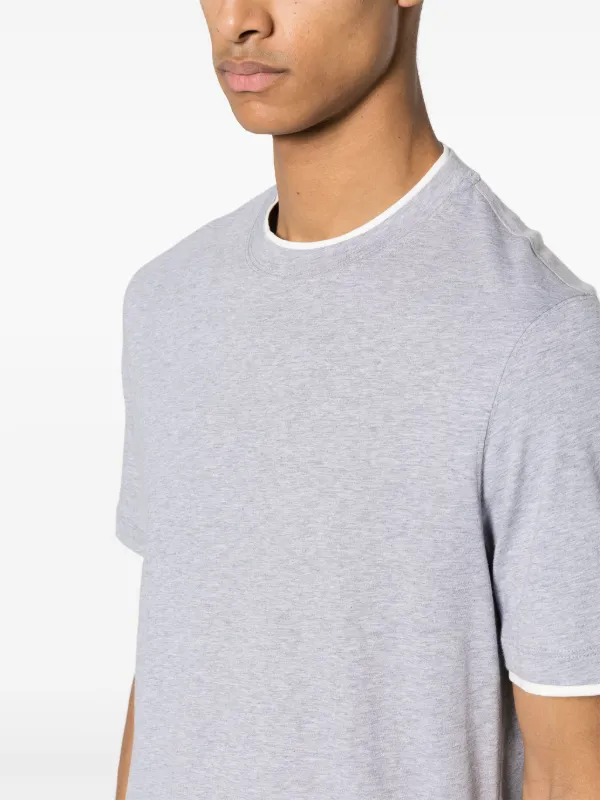 Brunello Cucinelli レイヤードエッジ Tシャツ | グレー | FARFETCH JP