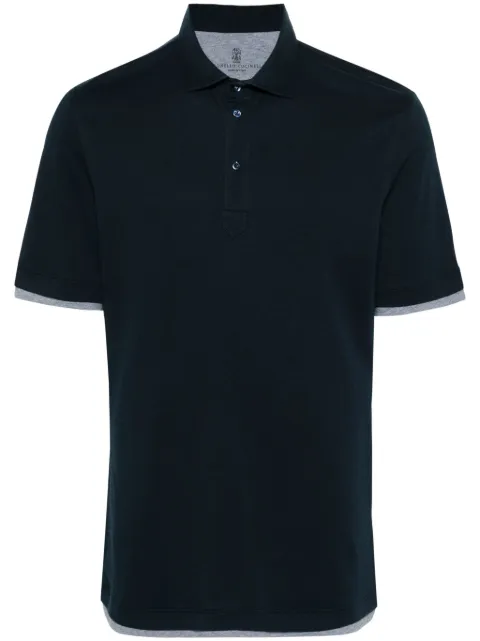 Brunello Cucinelli contrast-trim polo shirt