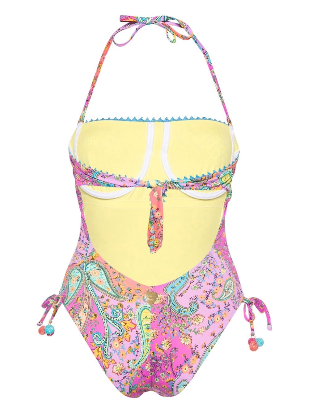 Shop Twinset Paisley-print Swimsuit In Pink