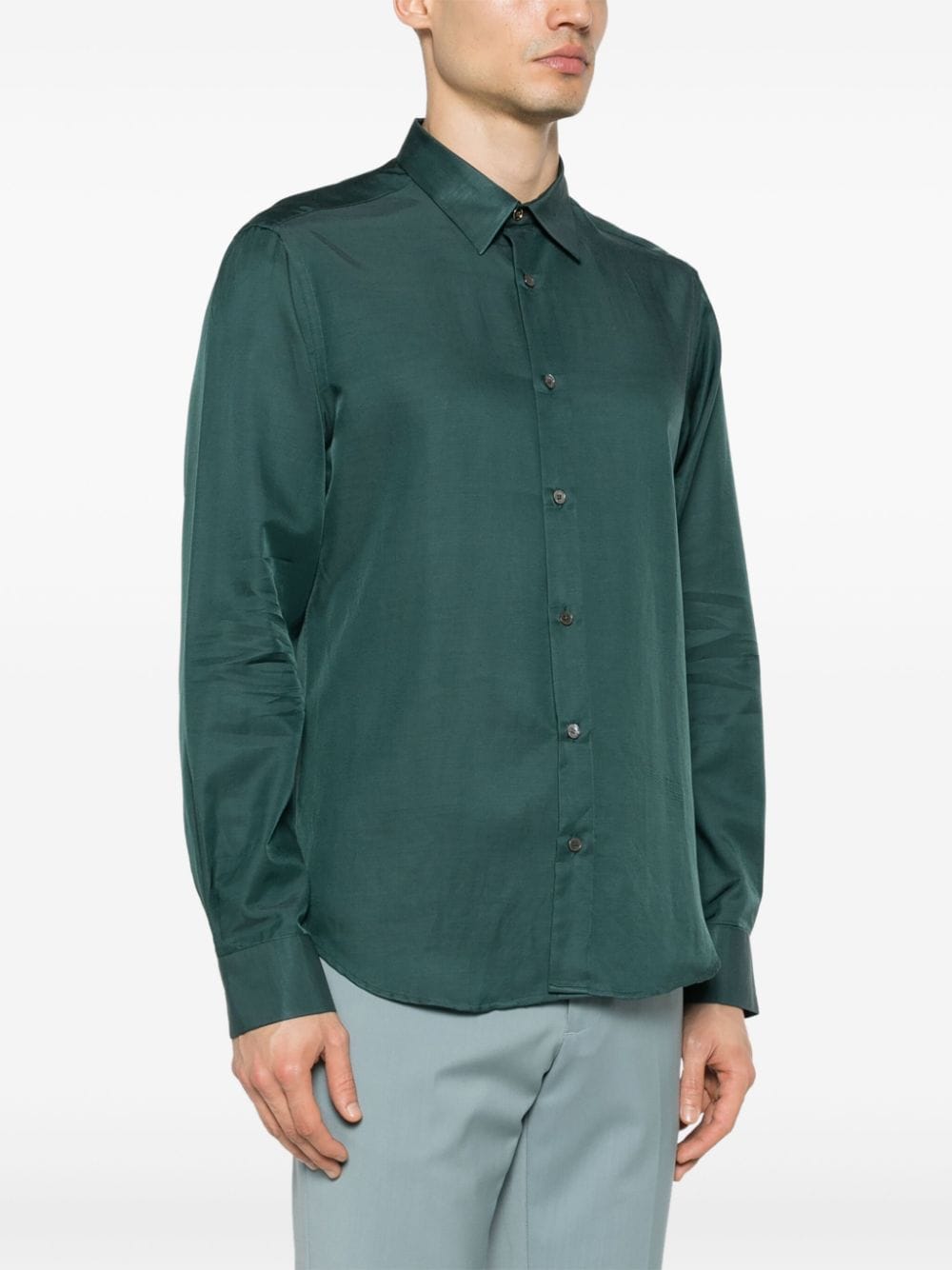 Shop Paul Smith Twill-weave Shirt In Green