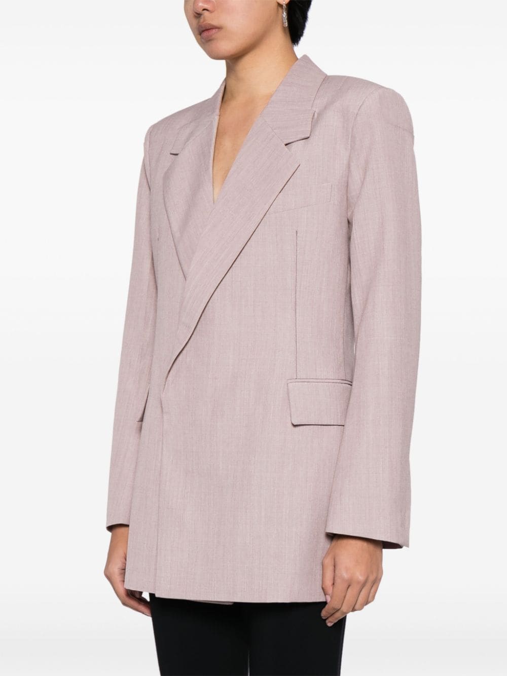 Shop Victoria Beckham Single-breasted Wool Blazer In Nude