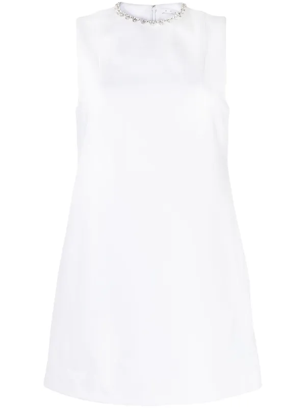 Area Crystal-embellished Heart Mini Dress in White