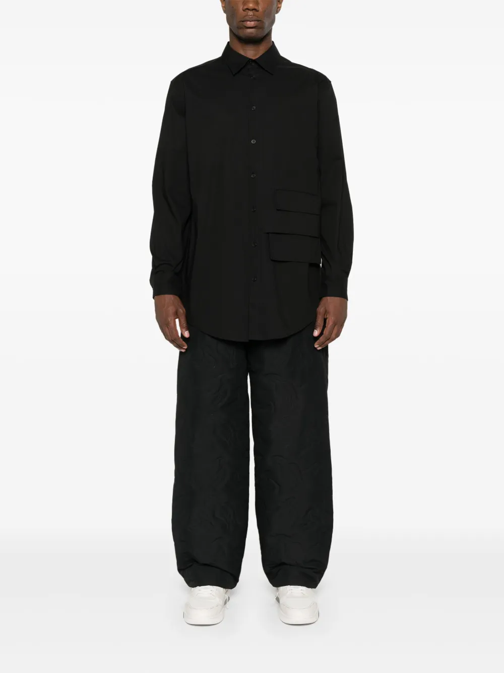 Y-3 logo-print shirt - Zwart
