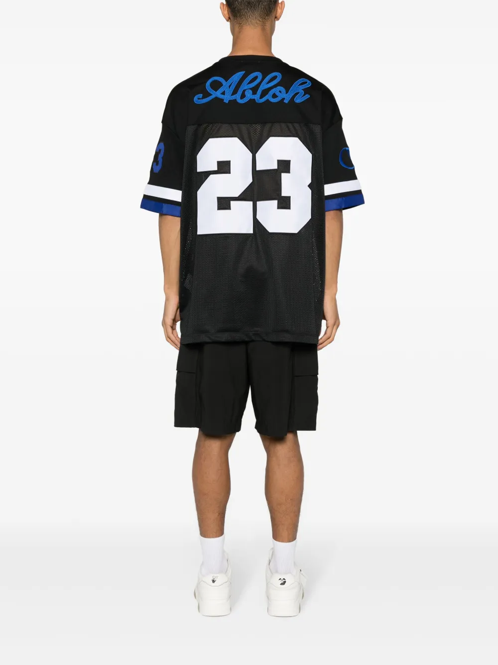 Off-White T-shirt met logopatch - Zwart