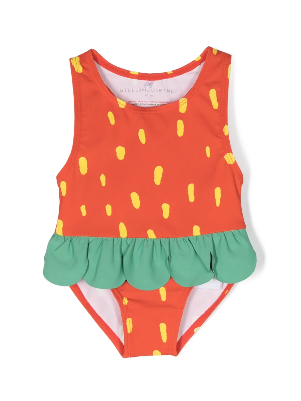 Shop Stella Mccartney Strawberry-print Swimsuit In Red