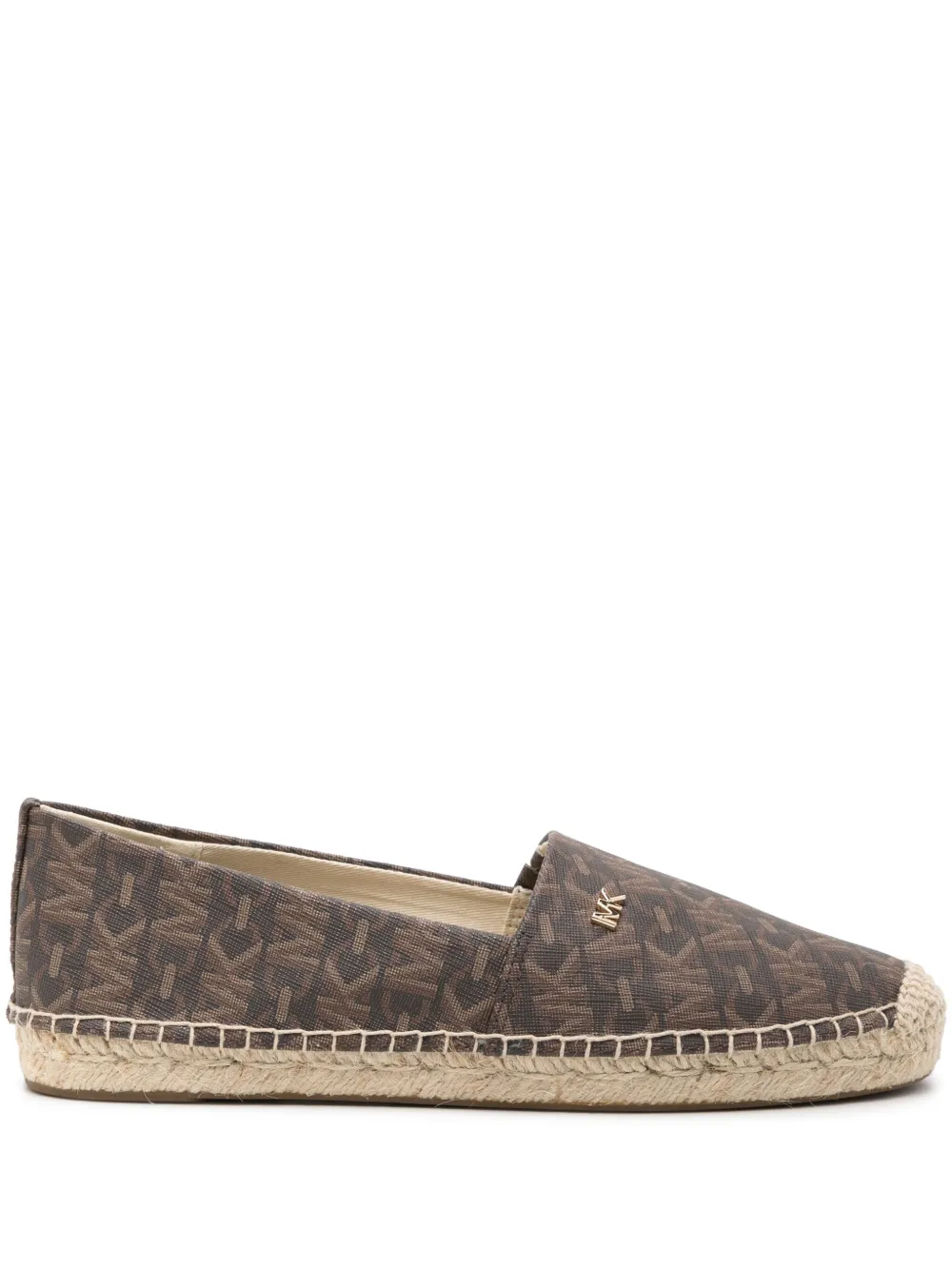 michael michael kors espadrilles kendrick à motif monogrammé - marron