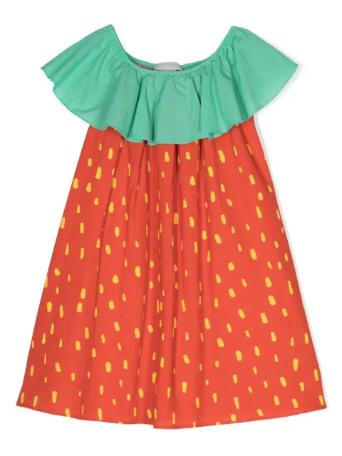 Stella McCartney Kids Strawberry intarsia-knit cotton dress