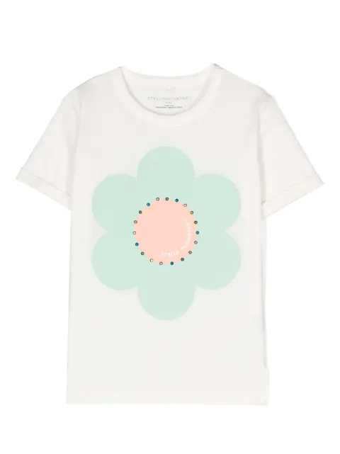 Stella McCartney Kids rhinestone-embellished flower-print T-shirt