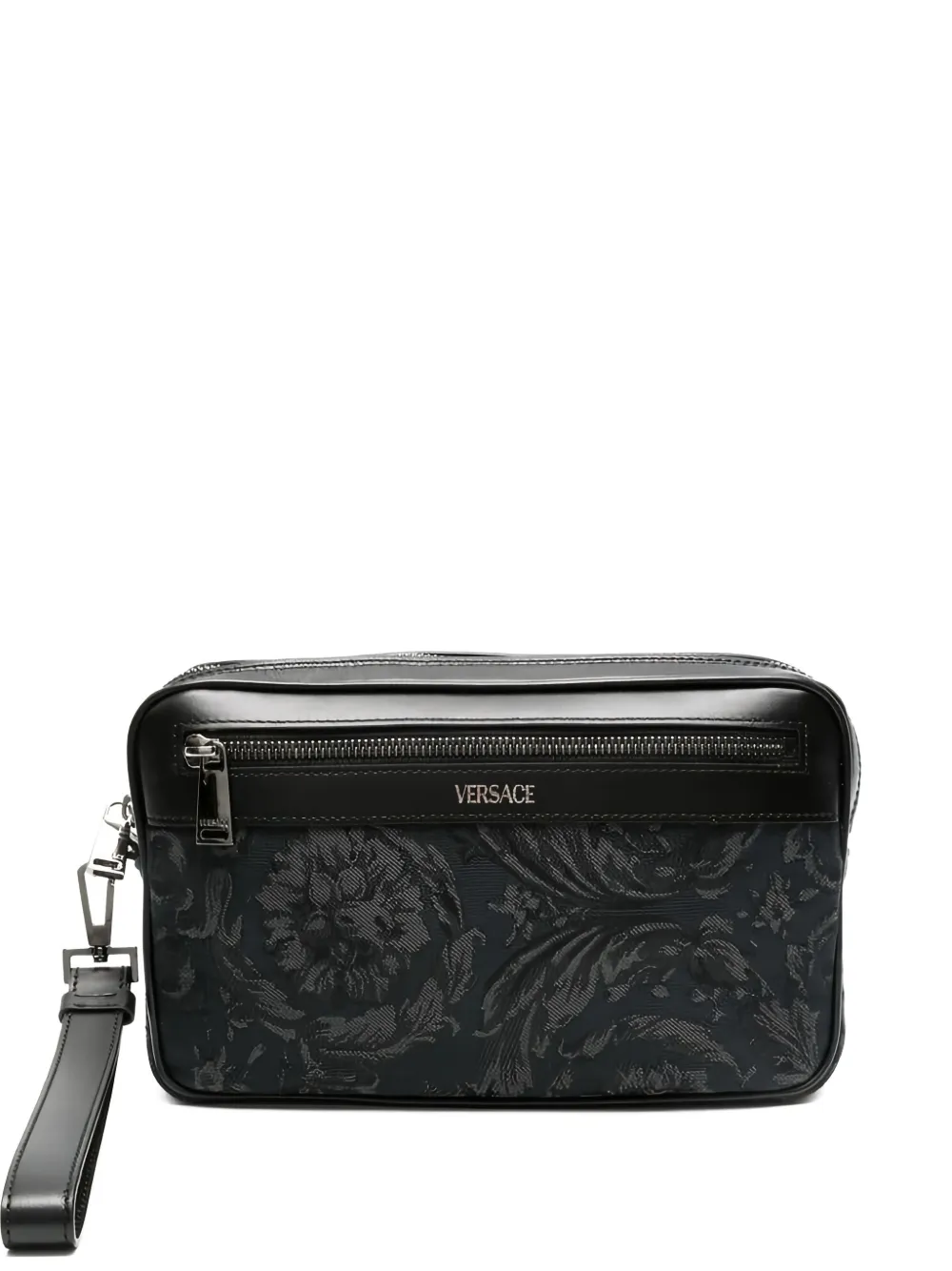 Versace floral-print clutch bag - Nero