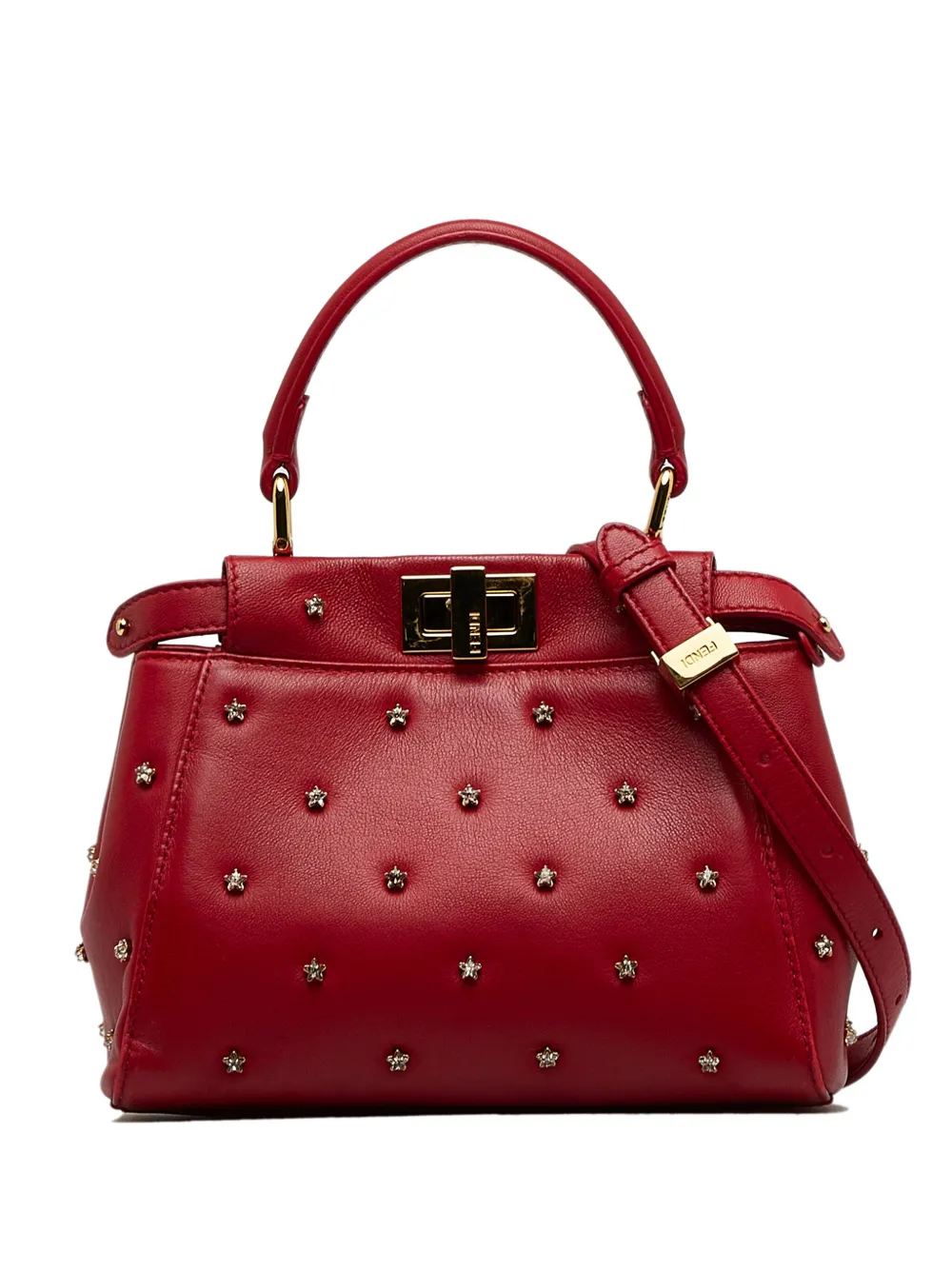 Pre-owned Fendi 2010-2022 Xs Peekaboo Handbag In Red