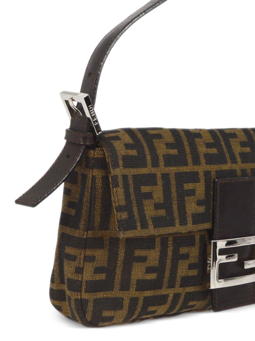 Pre-owned Fendi 1990-2000s Baguette Zucca-pattern Shoulder Bag In Brown