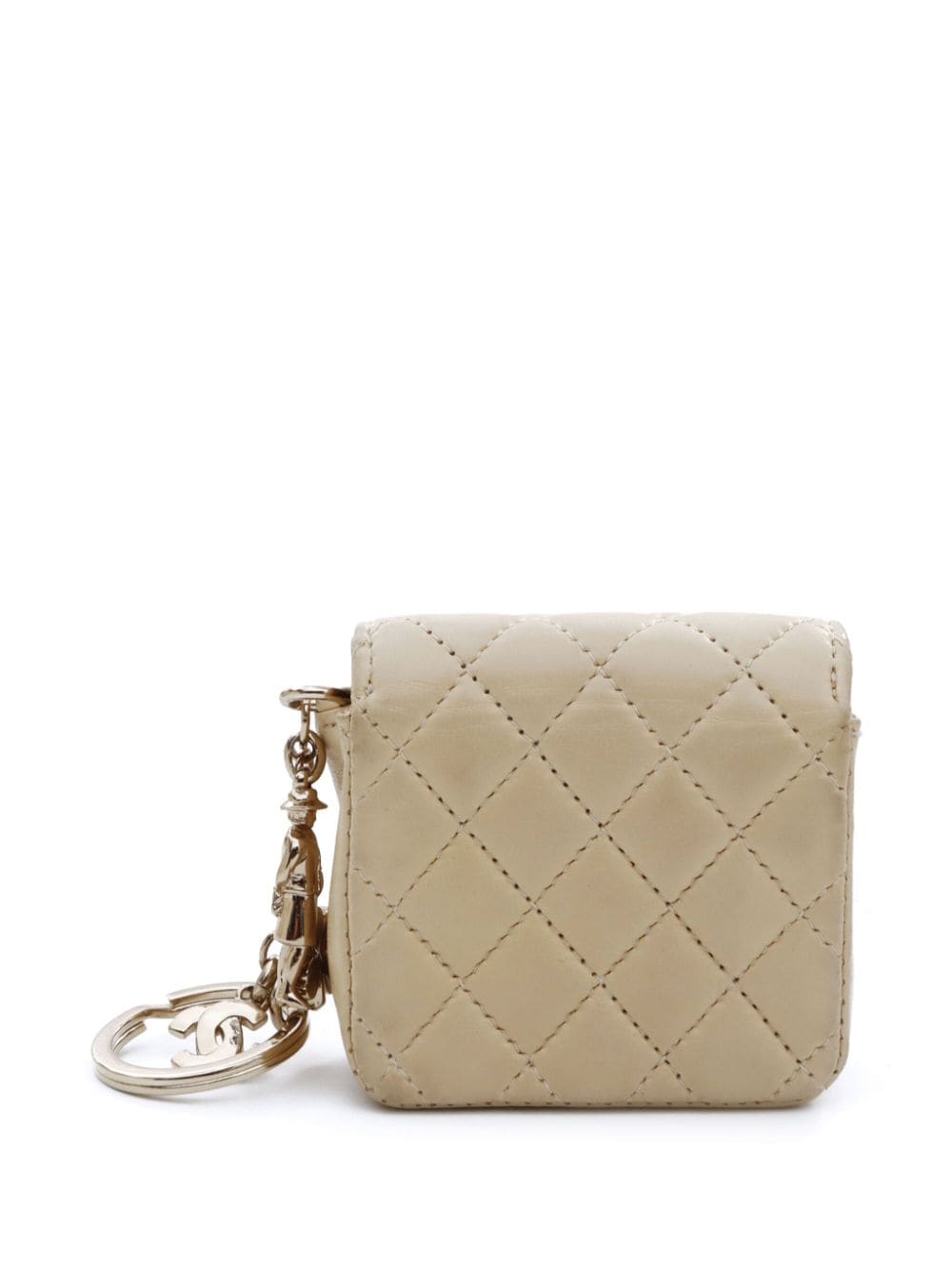 Pre-owned Chanel 2002-2003 Classic Flap Keychain In Neutrals