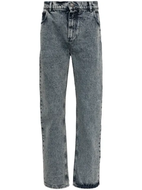 Balmain jeans rectos con aplique del logo