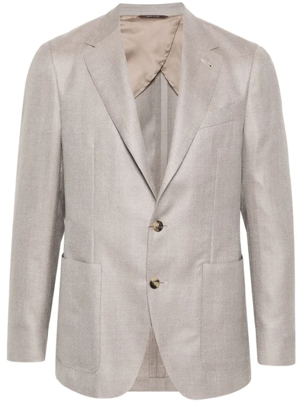 Canali single breasted Blazer Grey FARFETCH CA