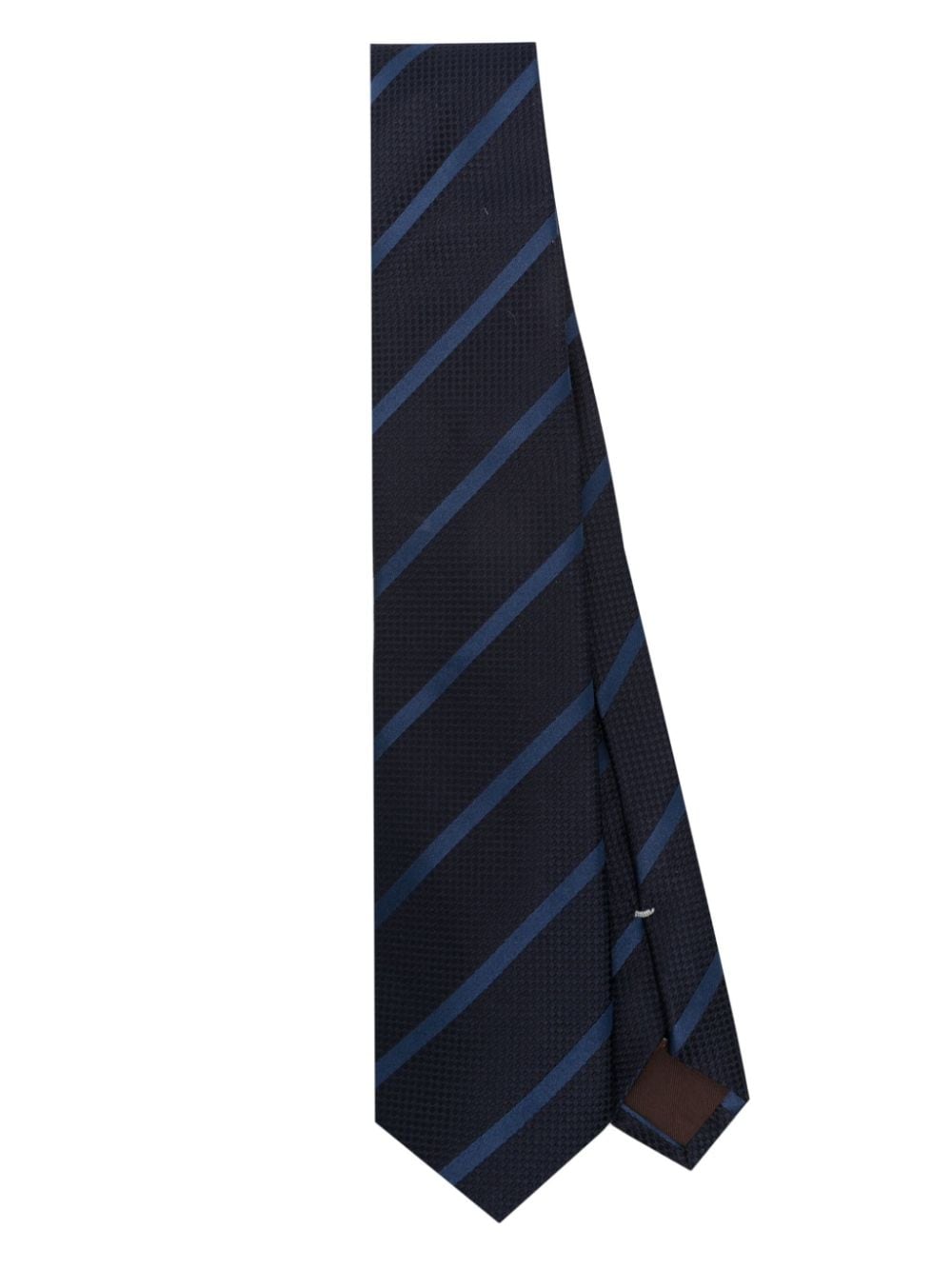 Canali Diagonal-striped Silk Tie In Blue