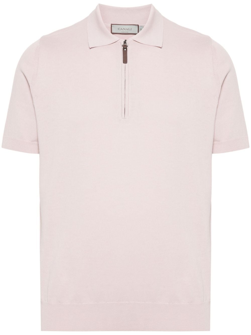 Canali 密织棉polo衫 In Pink