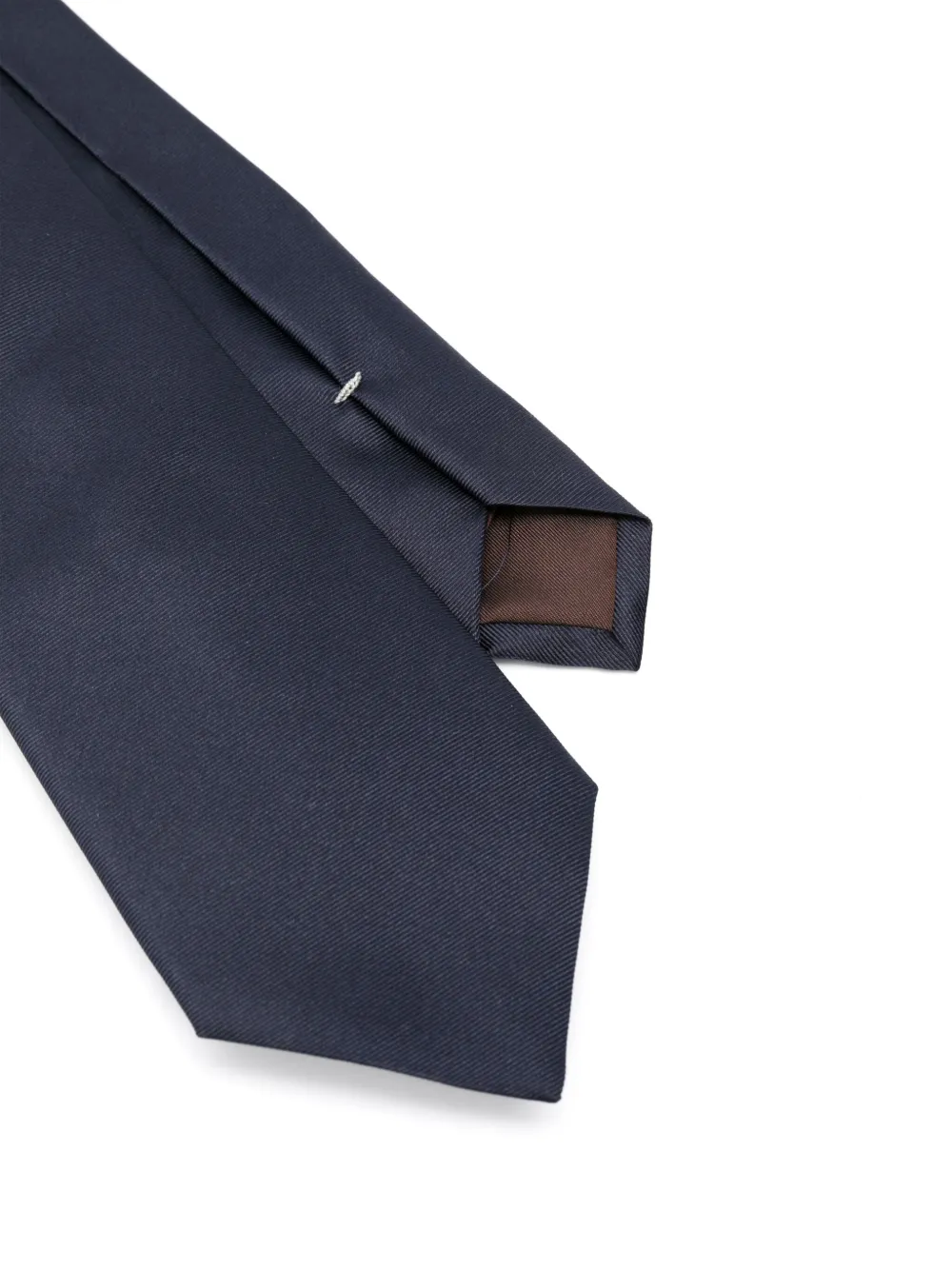 Canali plain silk tie - Blauw