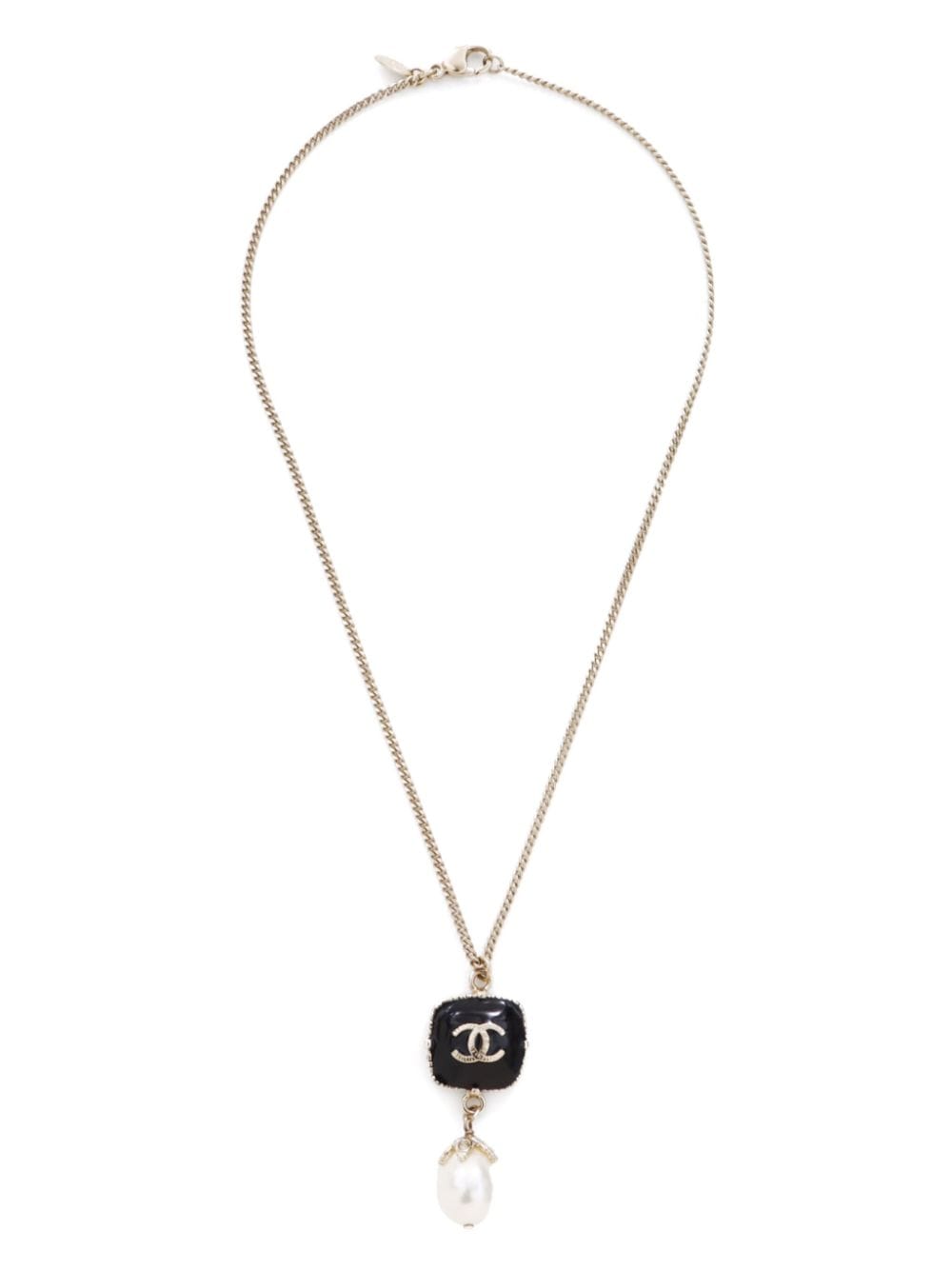 CHANEL Pre-Owned 2008 halsketting met CC-hanger - Goud