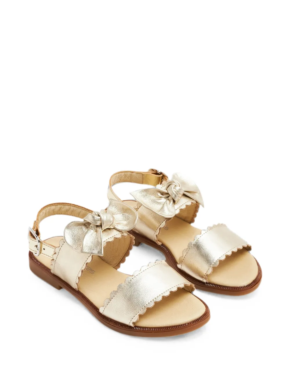ANDANINES Gewelfde sandalen met strikdetail Goud