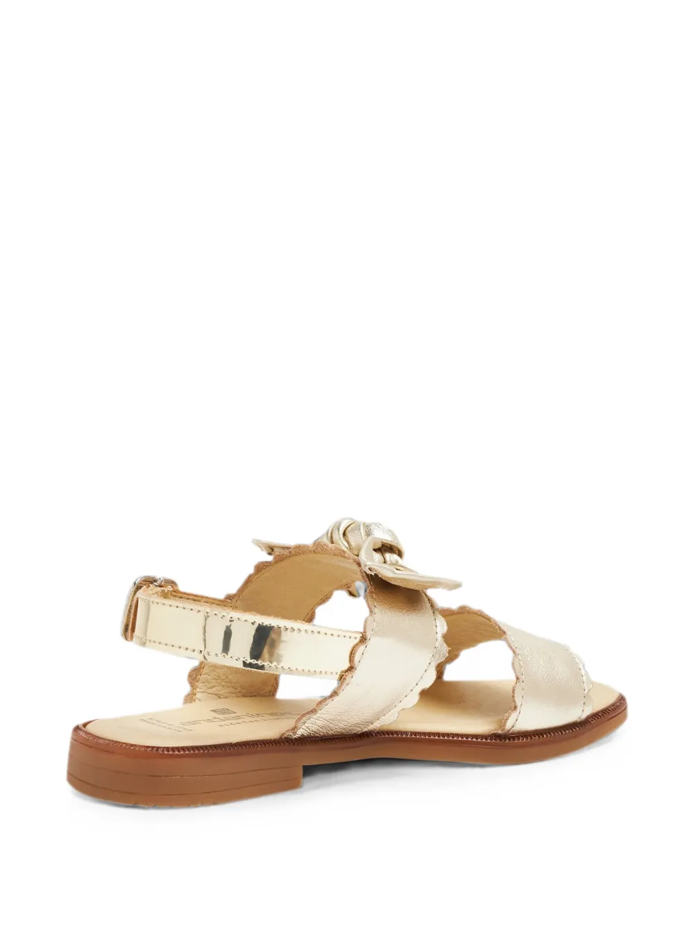 ANDANINES Gewelfde sandalen met strikdetail Goud