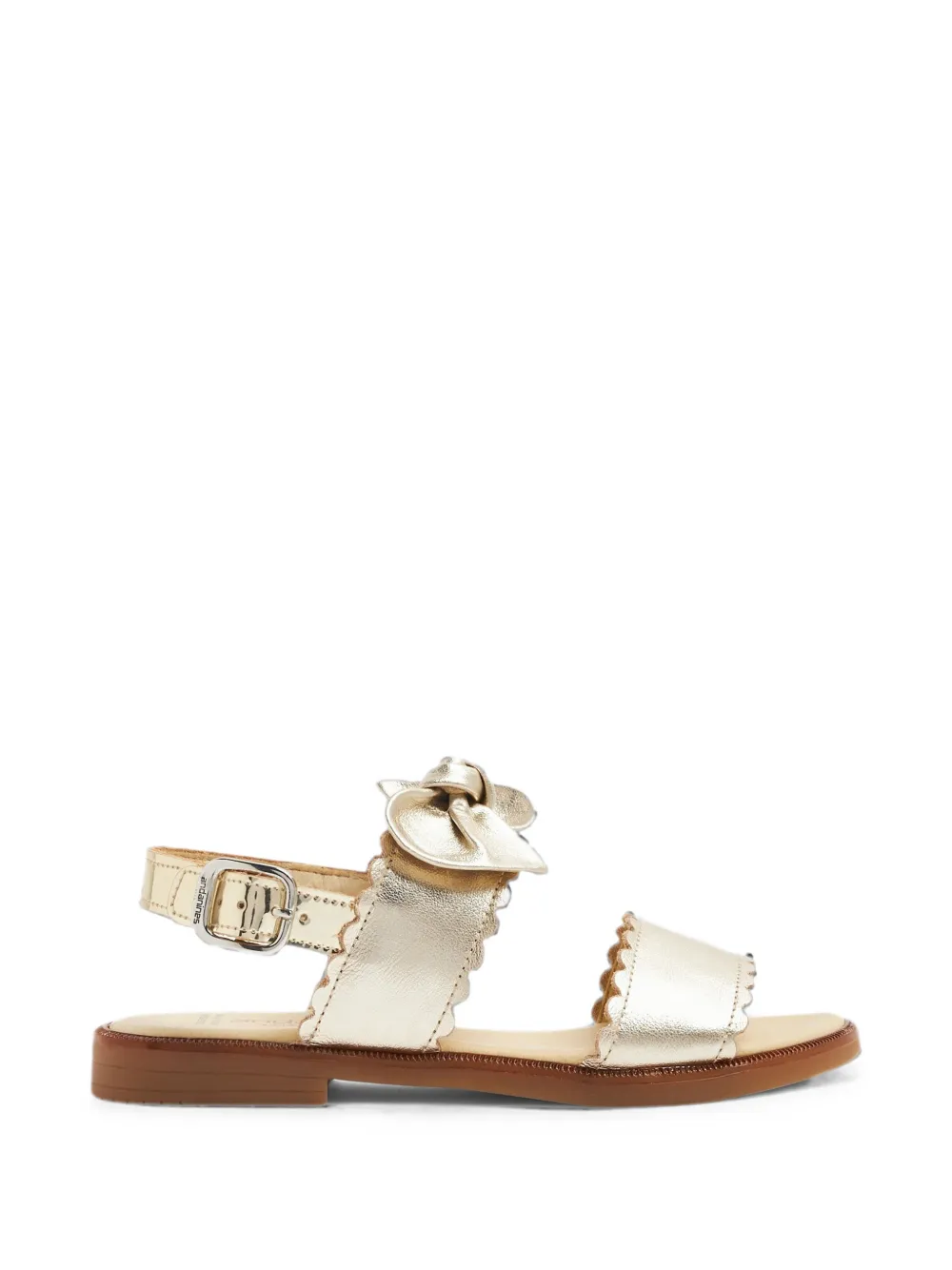 ANDANINES bow-detail scalloped sandals - Oro