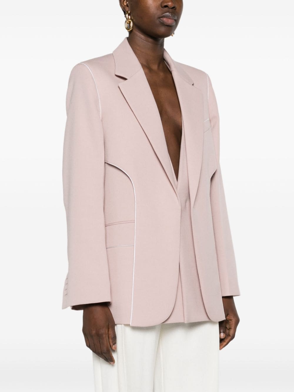 Shop Victoria Beckham Double Panel Single-breasted Blazer In Pink