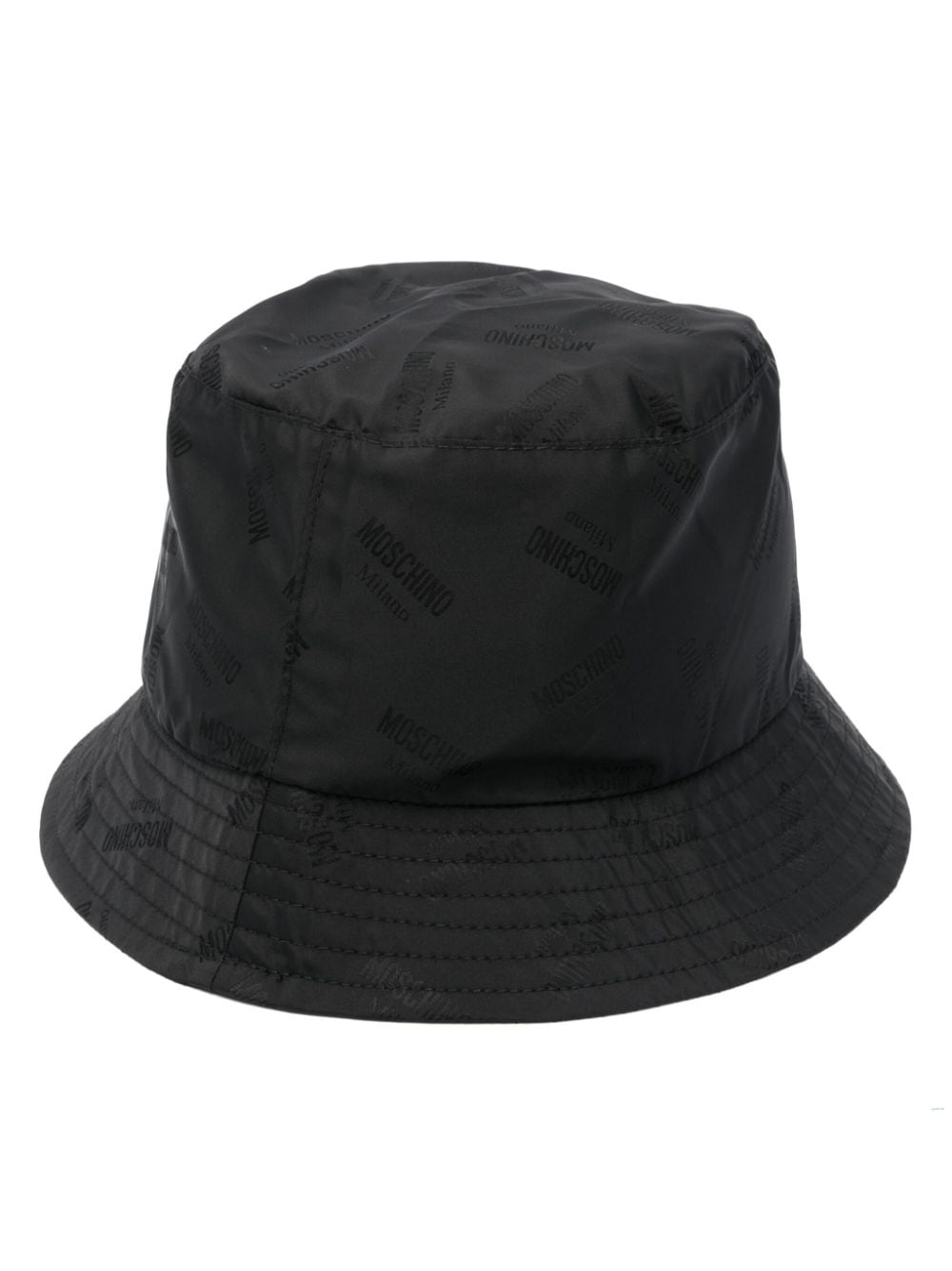 Moschino Logo-jacquard Bucket Hat In Black