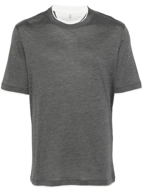 Brunello Cucinelli contrast-trim T-shirt