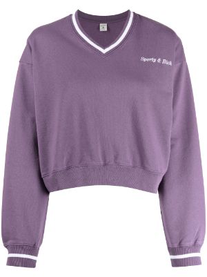 Purple v 2025 neck champion sweatshirt