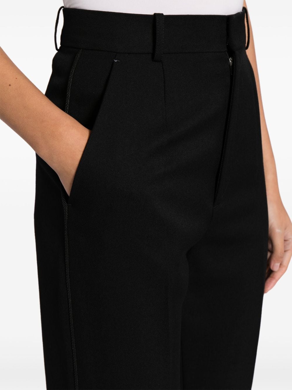 Shop Victoria Beckham Cropped Tailored Trousers In Black