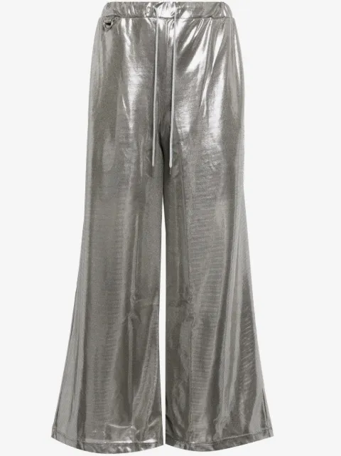 Doublet metallic-finish wide-leg trousers