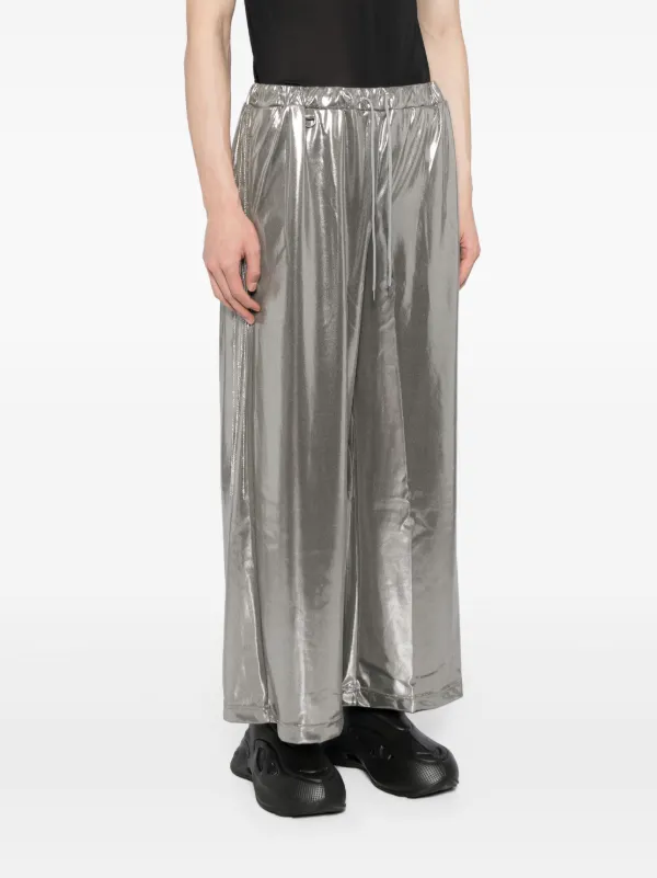 doublet destroyed wide trousers スラックス Doublet metallic-finish wide-leg Trousers | Silver | FARFETCH JO