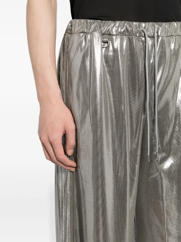 Doublet metallic-finish wide-leg Trousers | Silver | FARFETCH JO