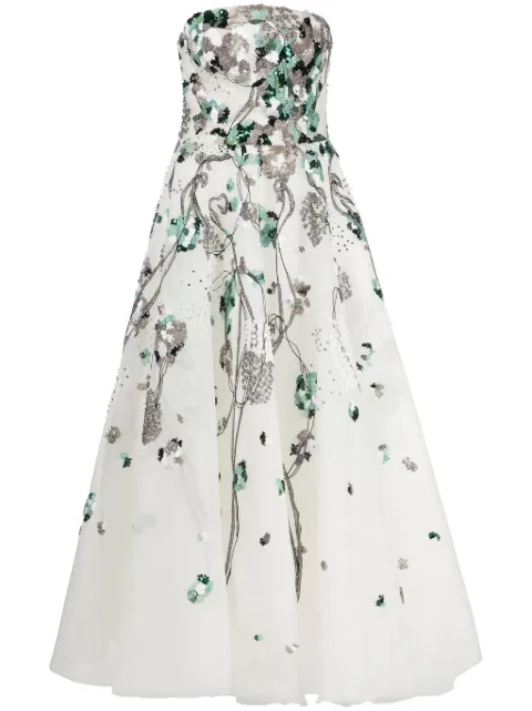 Saiid Kobeisy sequinned strapless tulle dress