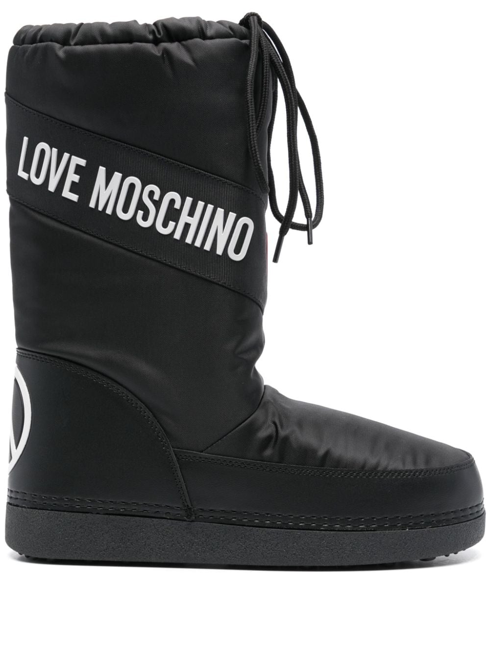 Shop Love Moschino Logo-rubberised Ski Boots In Black