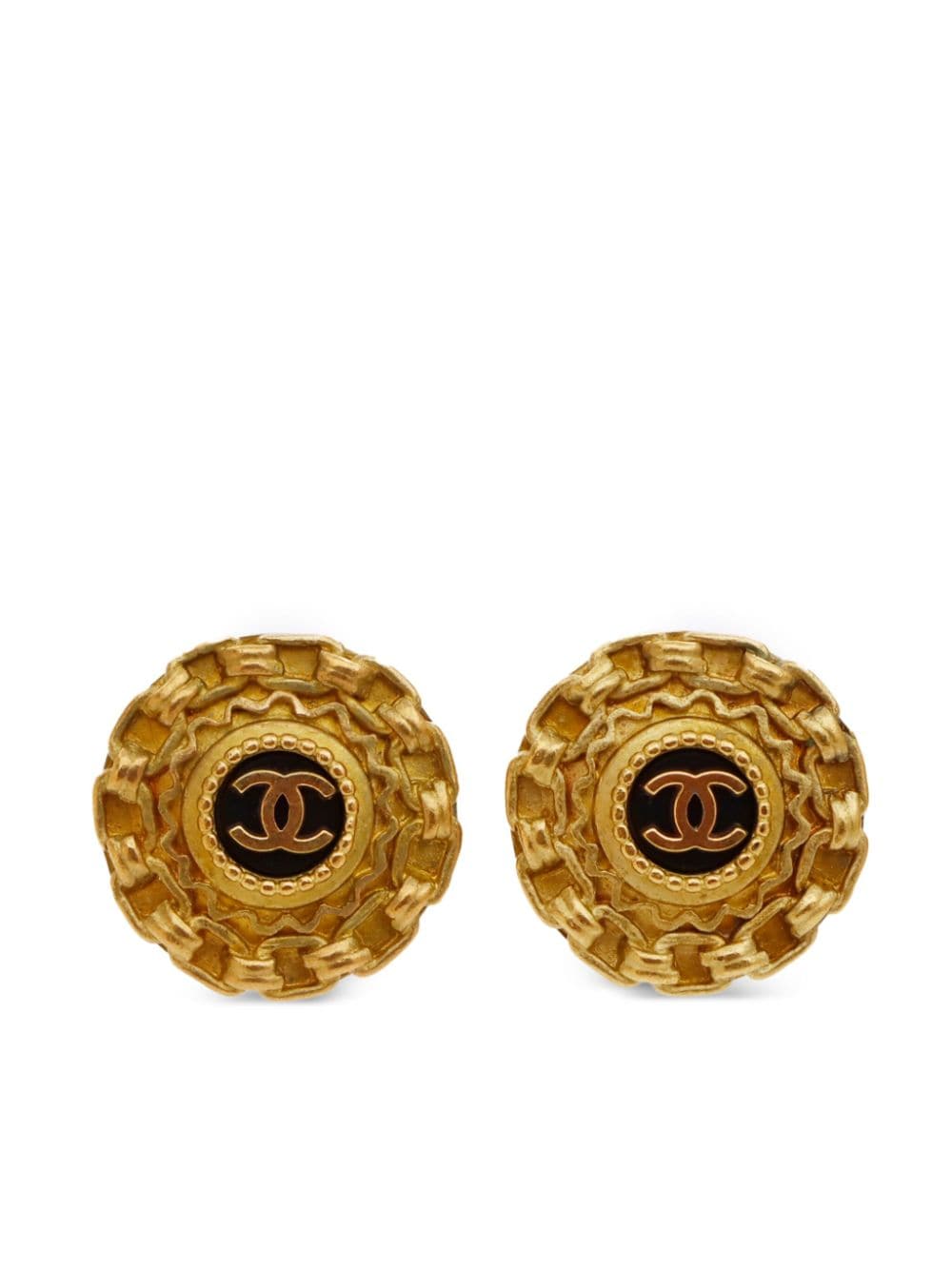 Pre-owned Chanel 1994 Cc Clip-on Earrings In 金色