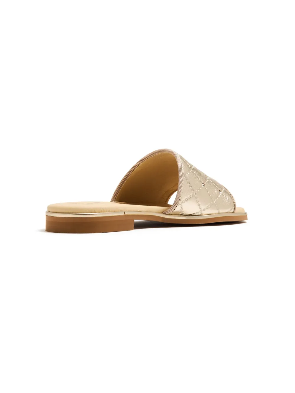 Andanines Metallic-finish Quilted Leather Sandals In Gold
