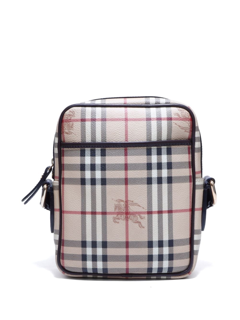 Pre-owned Burberry Haymarket Check Crossbody Bag In Neutrals