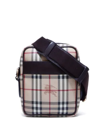 Burberry Pre Owned Haymarket Check Crossbody Bag Farfetch