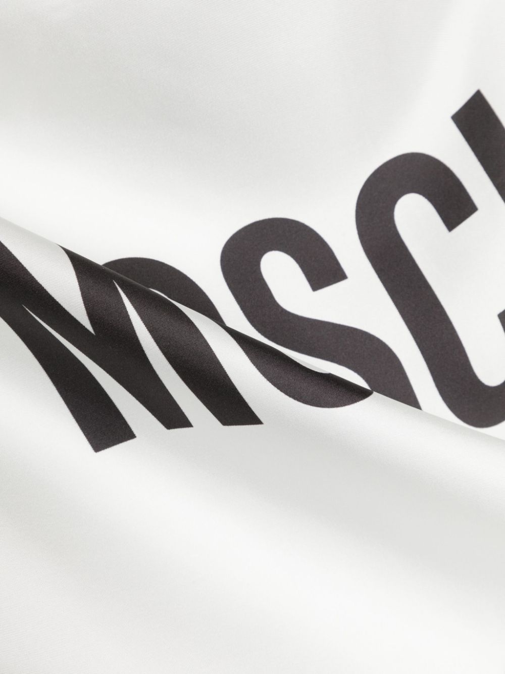 Shop Moschino Logo-print Silk Scarf In White