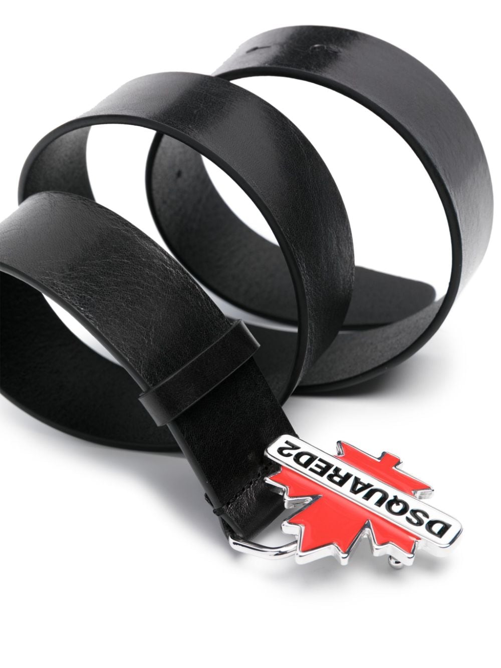 Shop Dsquared2 Logo-plaque Calf Leather Belt In Black