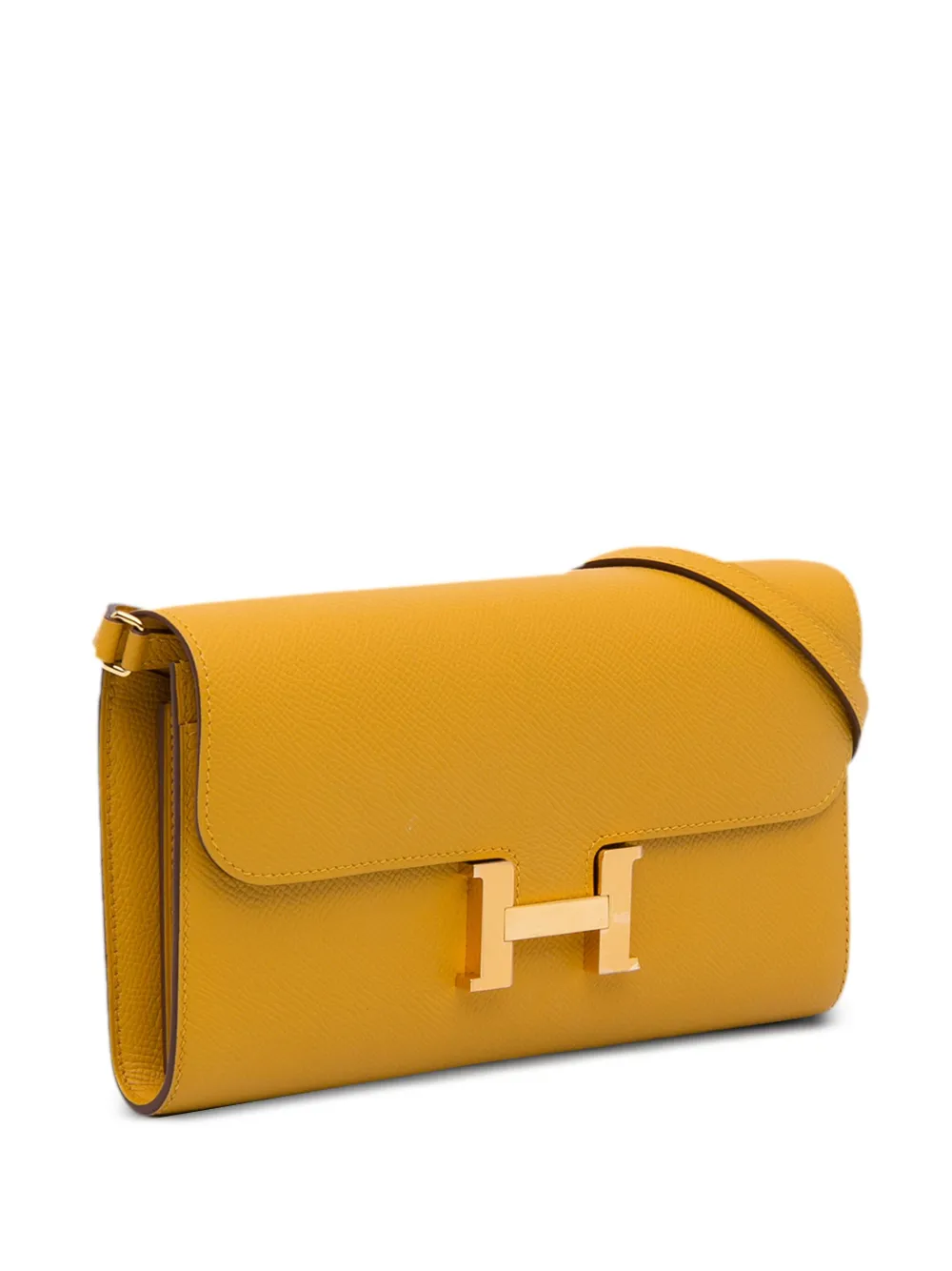 Pre-owned Hermes 2020 Constance To Go Wallet In Yellow