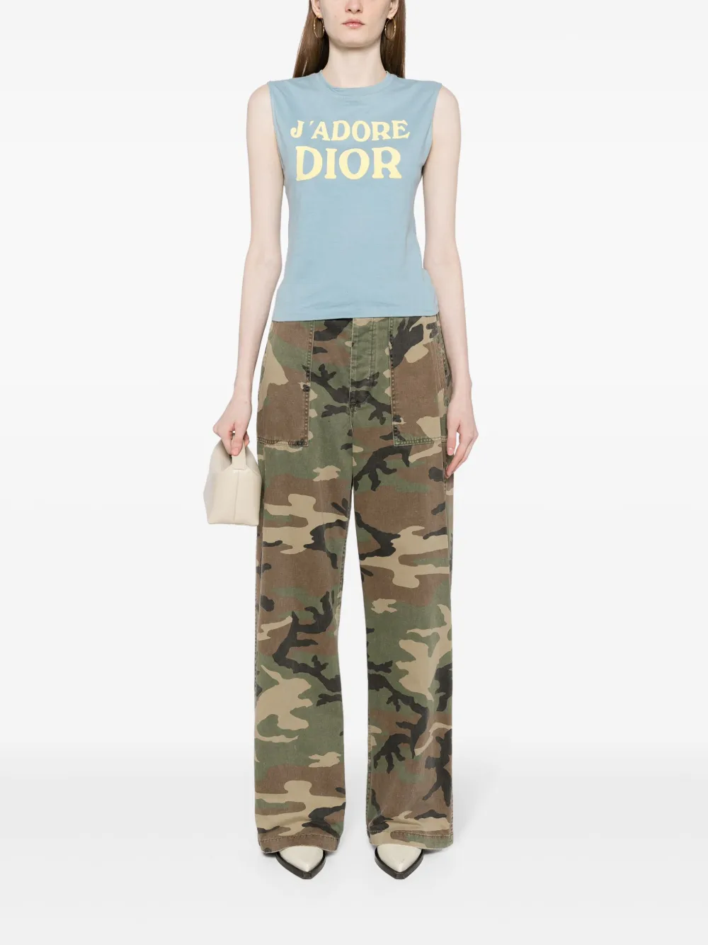Christian Dior Pre-Owned 2002 pre-owned tanktop met print - Blauw