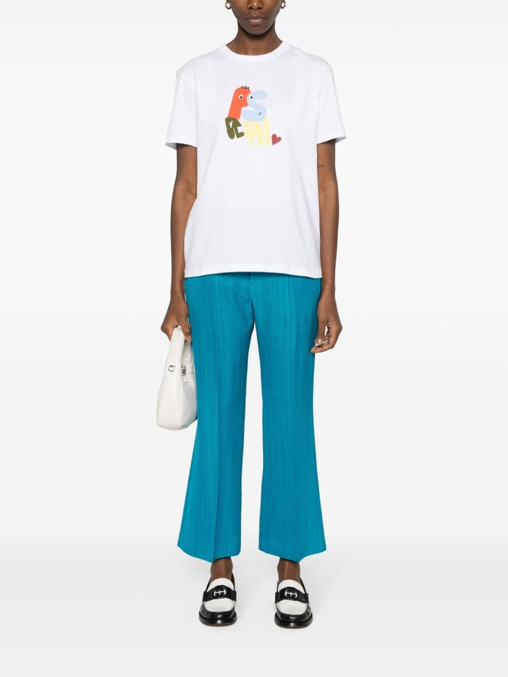 Shop Ps By Paul Smith Logo-print Cotton T-shirt In White